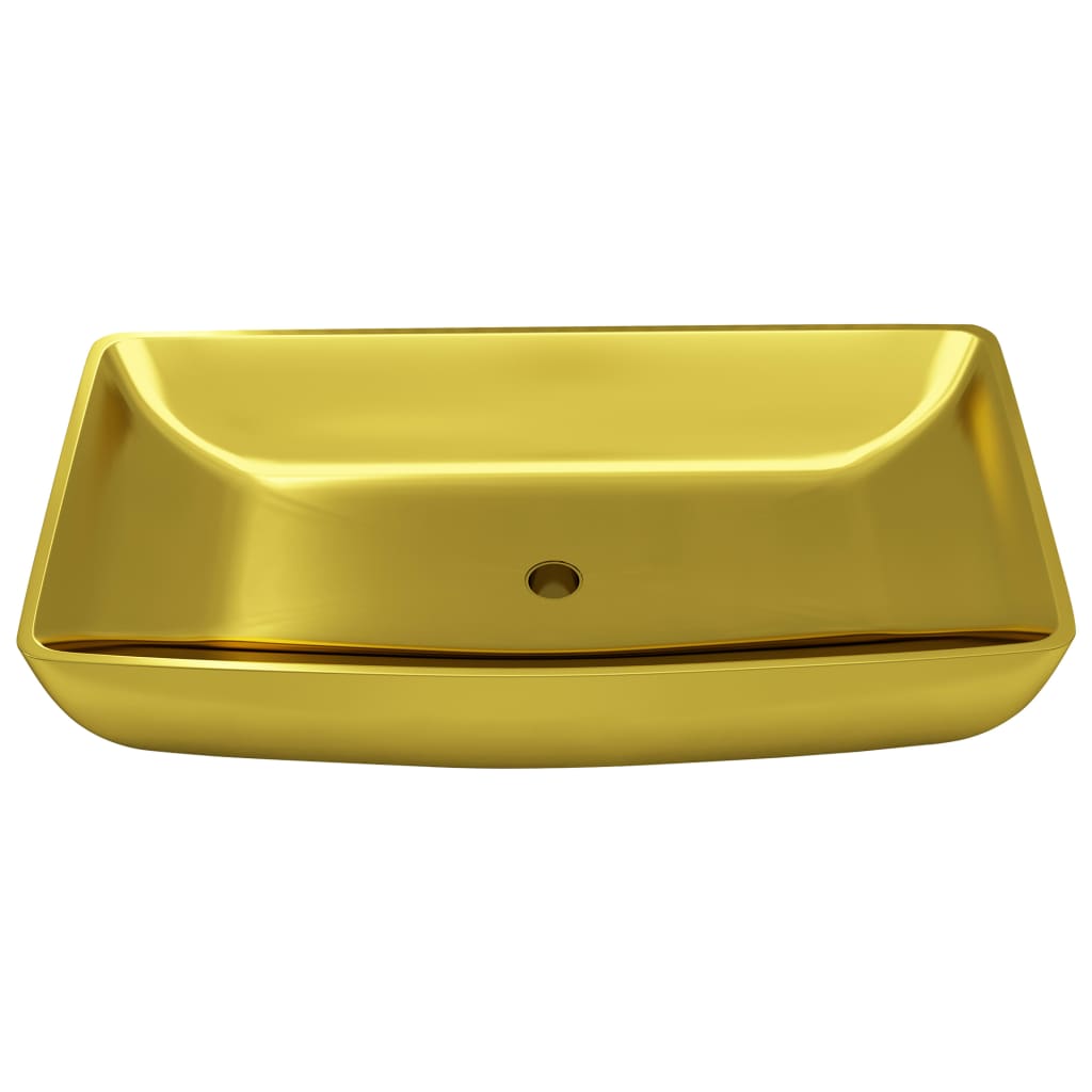 Waschbecken 71 x 38 x 13,5 cm Keramik Golden