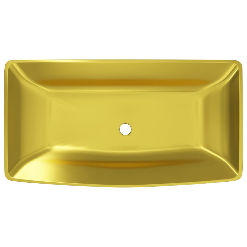 Waschbecken 71 x 38 x 13,5 cm Keramik Golden