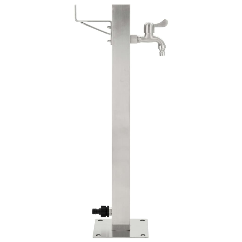 Garten-Wassersäule Edelstahl Quadratisch 65 cm