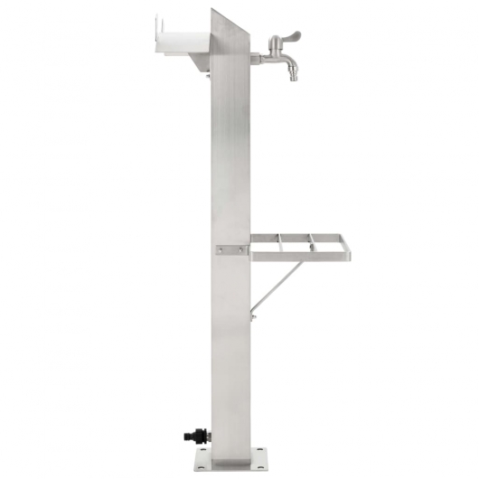 Garten-Wassersäule Edelstahl Quadratisch 95 cm