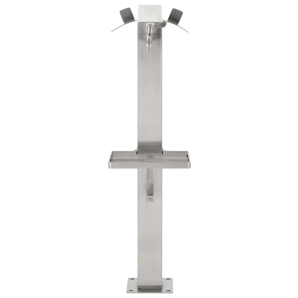 Garten-Wassersäule Edelstahl Quadratisch 95 cm