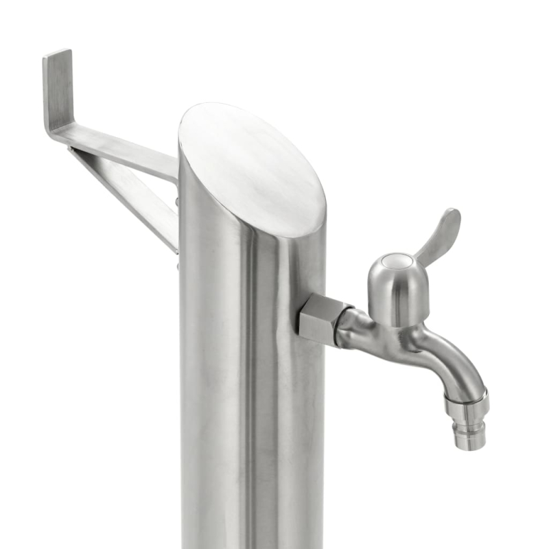 Garten-Wassersäule Edelstahl Rund 95 cm