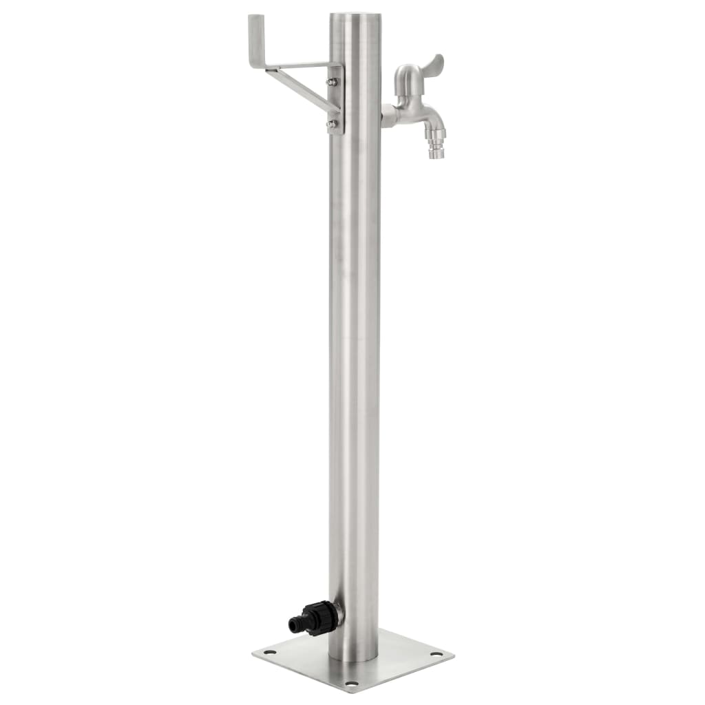 Garten-Wassersäule Edelstahl Rund 65 cm