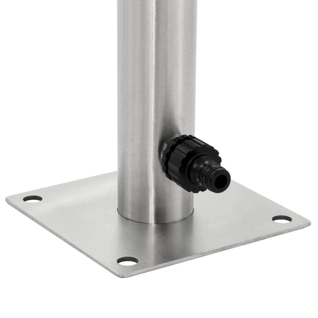 Garten-Wassersäule Edelstahl Rund 65 cm