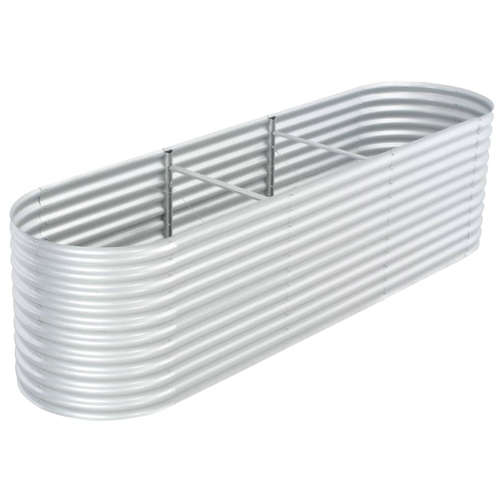 Garten-Hochbeet 320x80x81 cm Verzinkter Stahl Silbern
