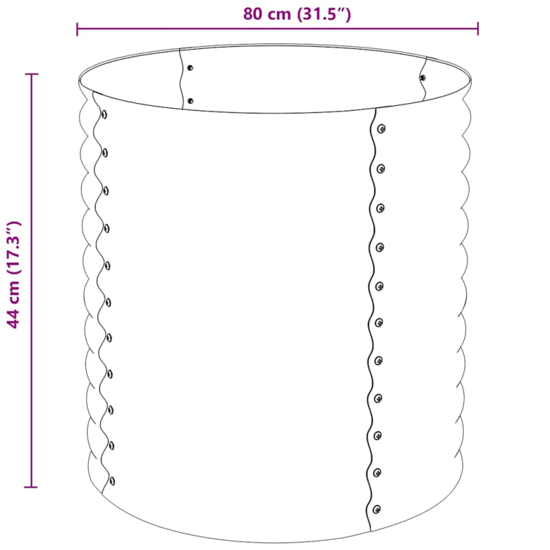 Garten-Hochbeet 80x80x81 cm Verzinkter Stahl Grau