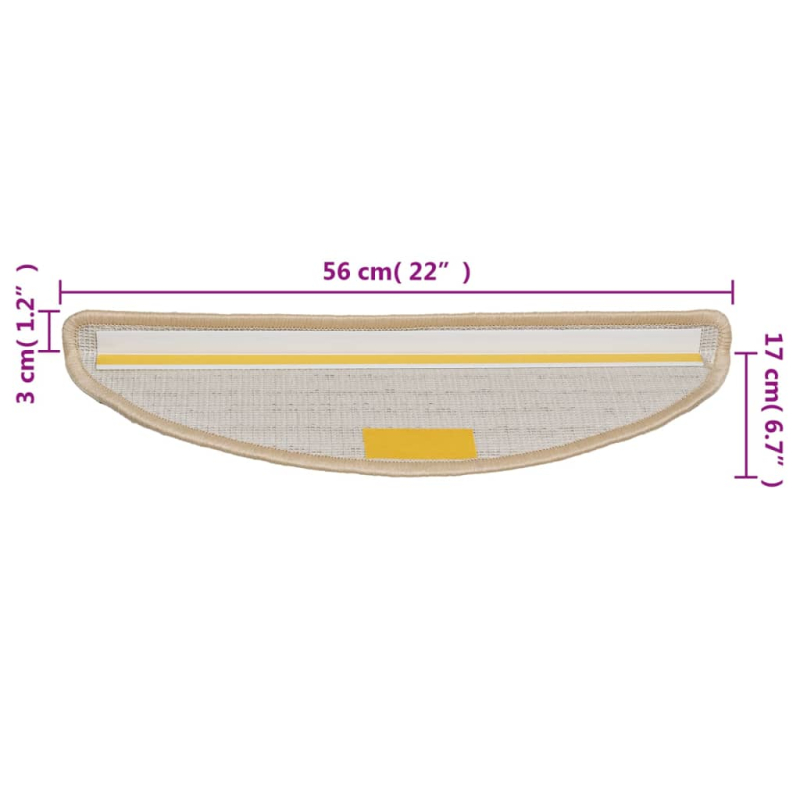 Treppenmatten 15 Stk. Creme 56x17x3 cm