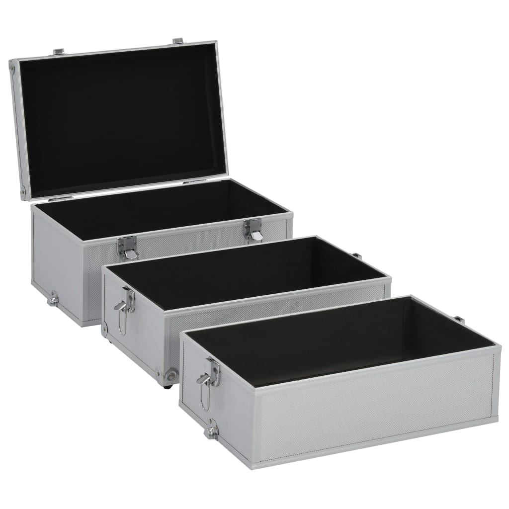Kosmetikkoffer 37x24x40 cm Silbern Aluminium