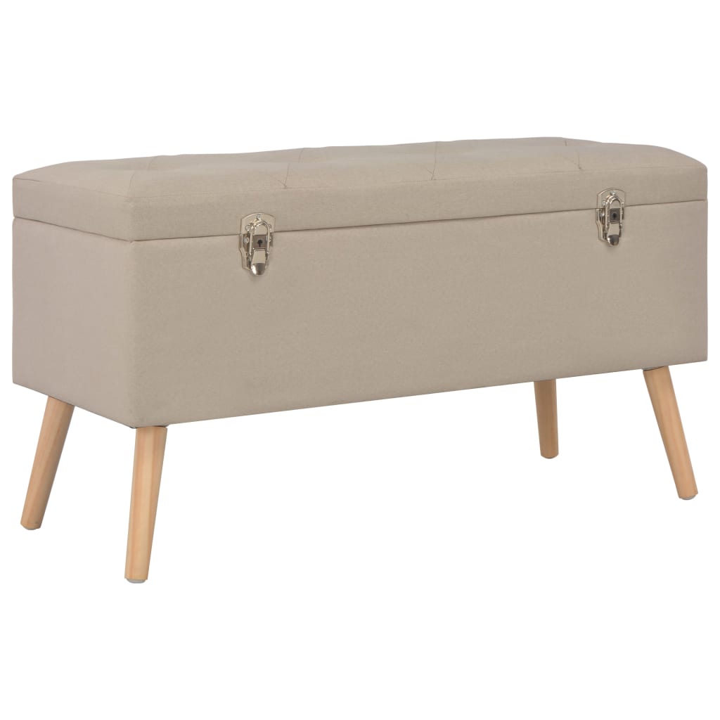 Hocker mit Stauraum 3 Stk. Beige Stoff