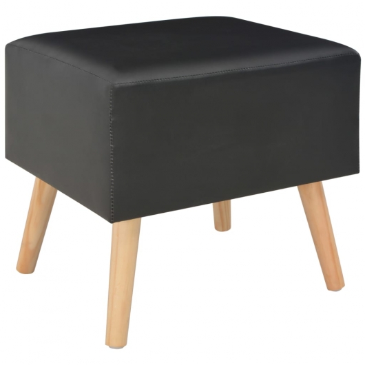 Nachttisch Schwarz 40x35x40 Kunstleder
