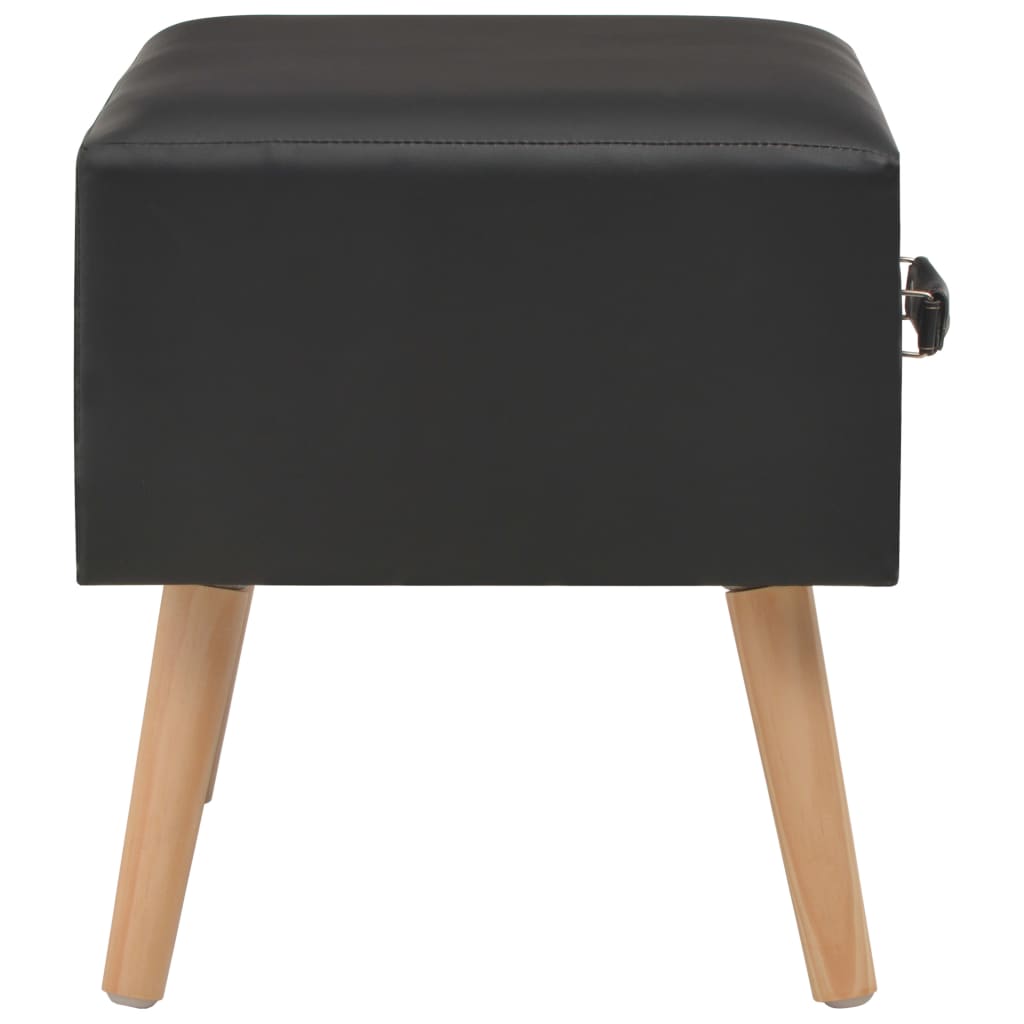 Nachttisch Schwarz 40x35x40 Kunstleder