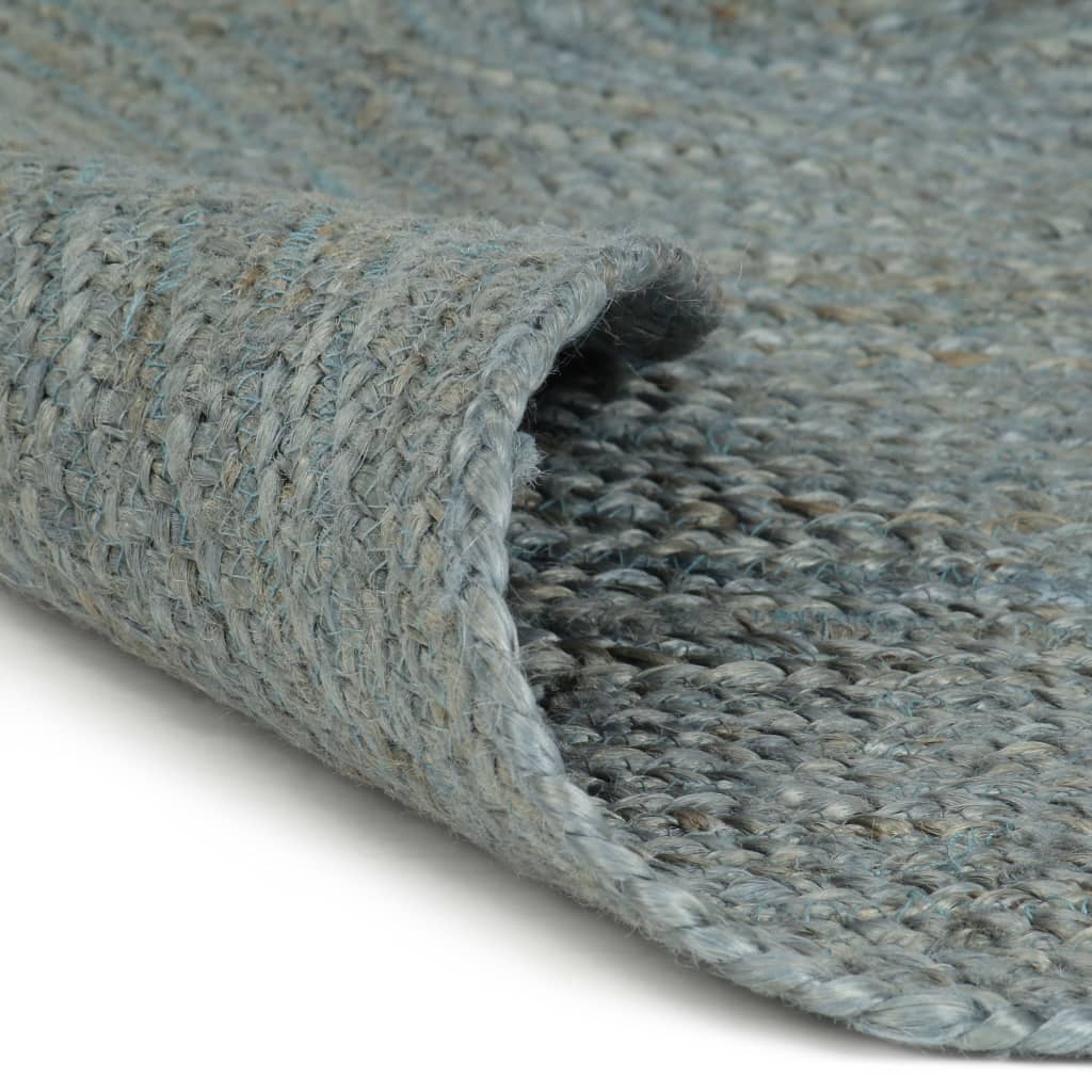 Teppich Handgefertigt Jute Rund 90 cm Olivgrün