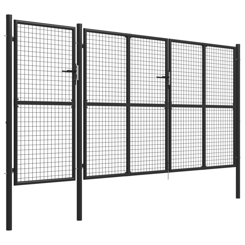 Gartentor Stahl 400 x 150 cm Anthrazit