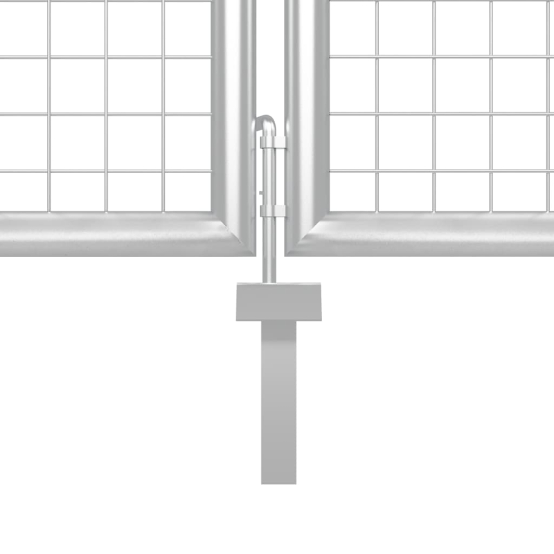 Gartentor Stahl 350 x 75 cm Silbern