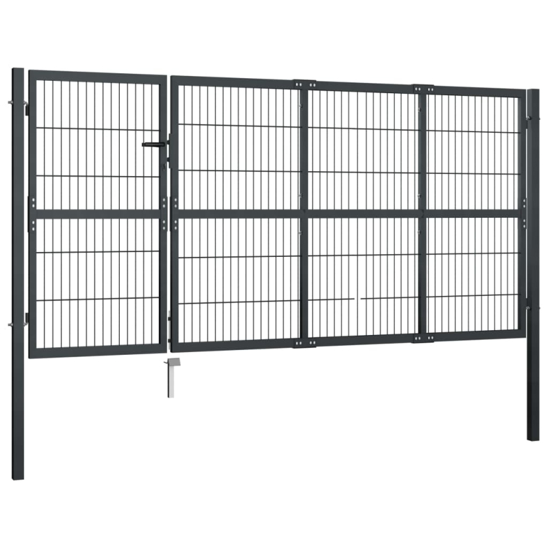 Gartentor mit Pfosten Stahl 350×120 cm Anthrazit