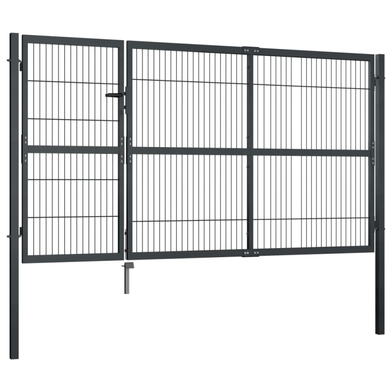 Gartentor mit Pfosten Stahl 350×140 cm Anthrazit