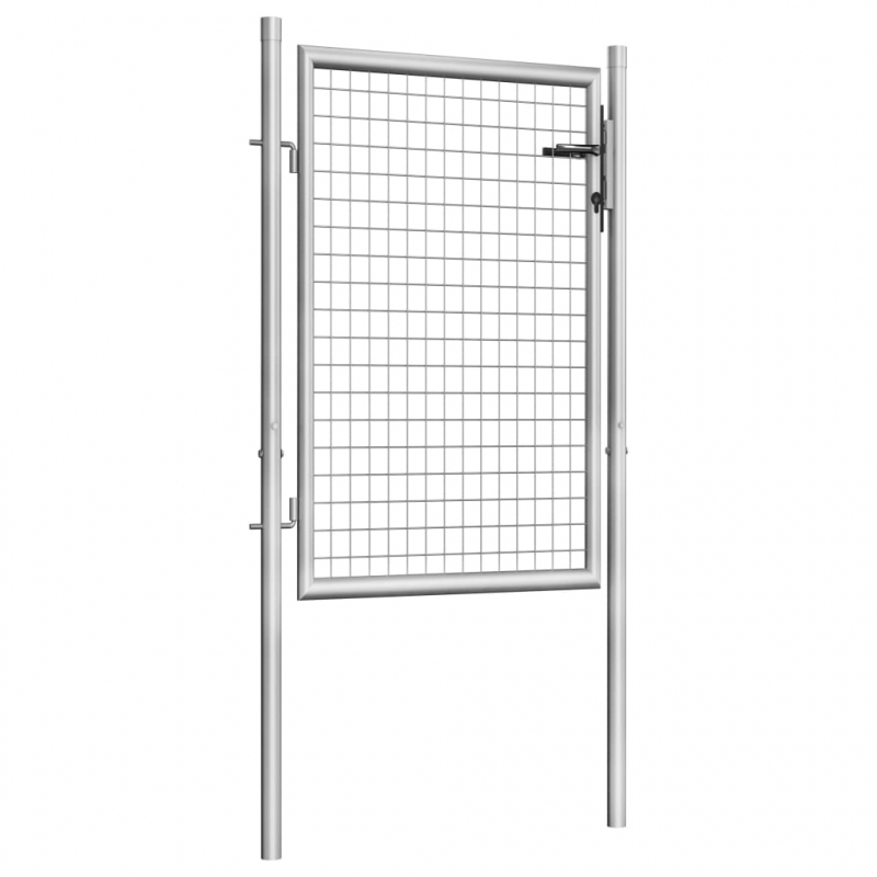 Gartentor Verzinkter Stahl 105x150 cm Silbern