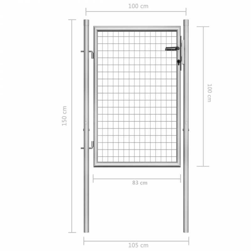 Gartentor Verzinkter Stahl 105x150 cm Silbern
