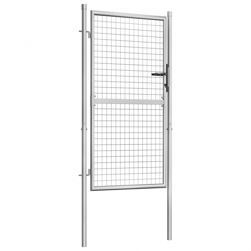 Gartentor Verzinkter Stahl 105x200 cm Silbern