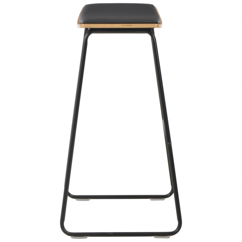 Barhocker 2 Stk. Schwarz Kunstleder