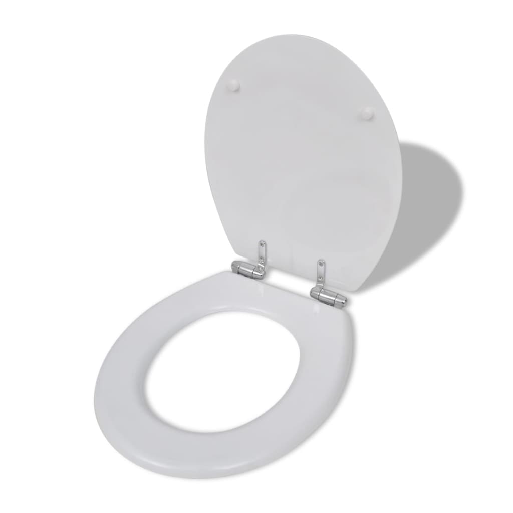 Toilettensitze 2 Stk. mit Absenkautomatik MDF Weiß