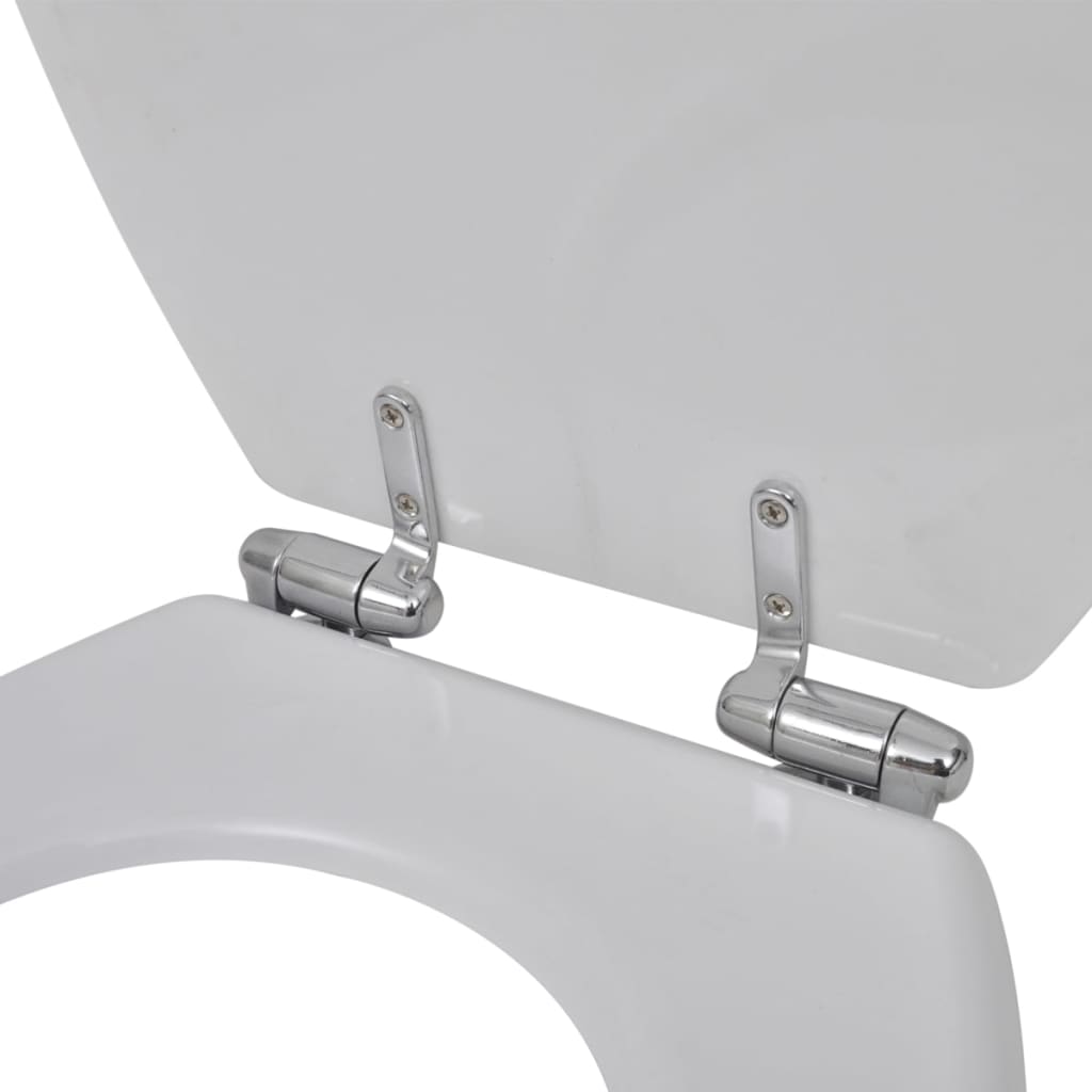 Toilettensitze 2 Stk. mit Absenkautomatik MDF Weiß