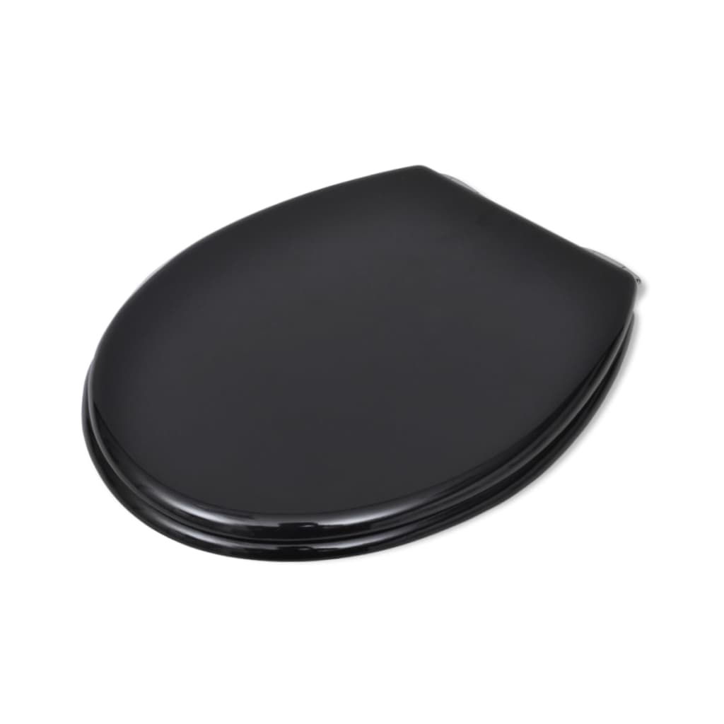 Toilettensitze 2 Stk. mit Absenkautomatik MDF Schwarz