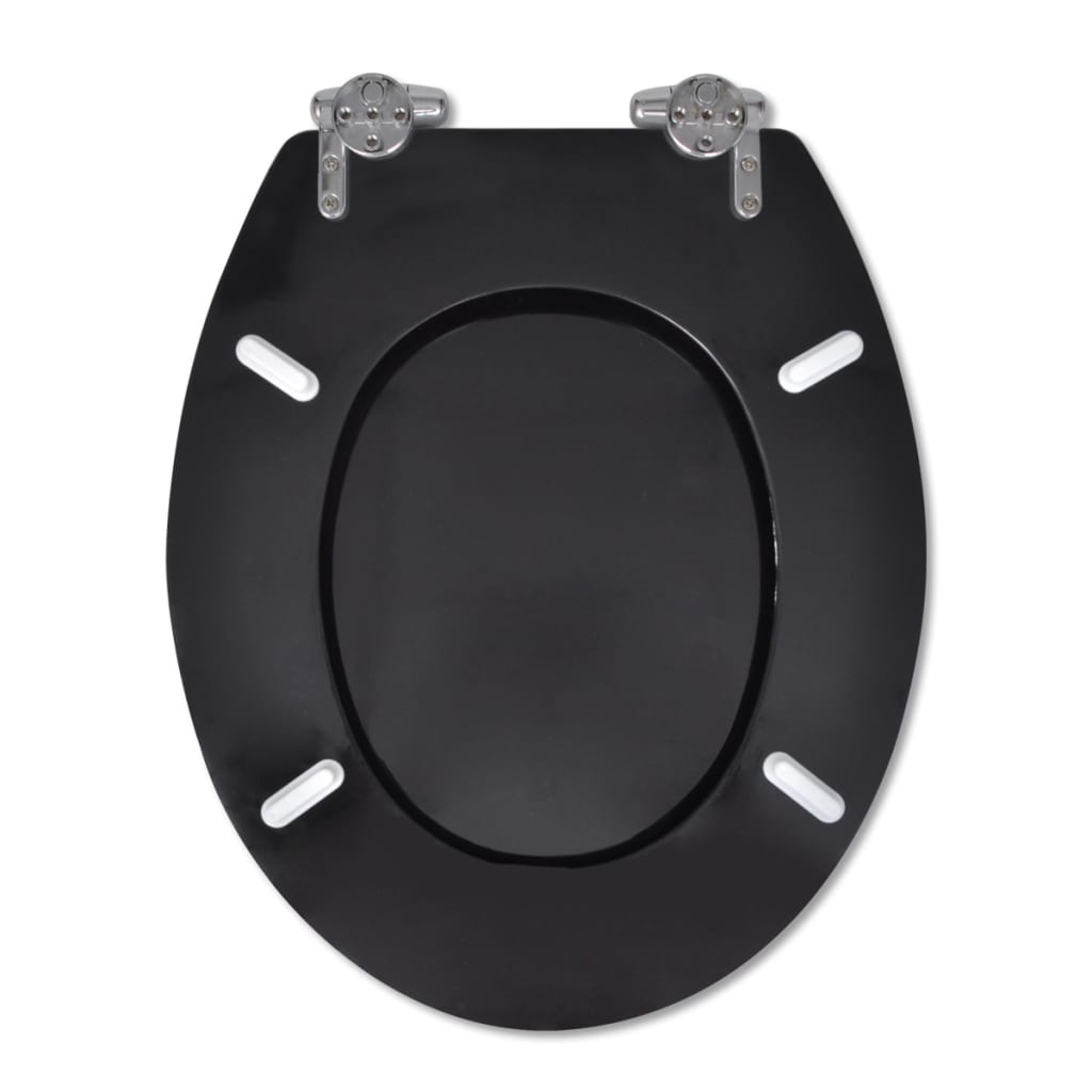 Toilettensitze 2 Stk. mit Absenkautomatik MDF Schwarz