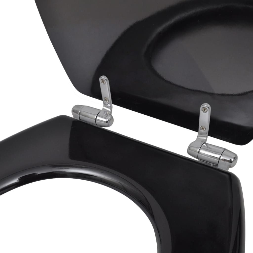 Toilettensitze 2 Stk. mit Absenkautomatik MDF Schwarz