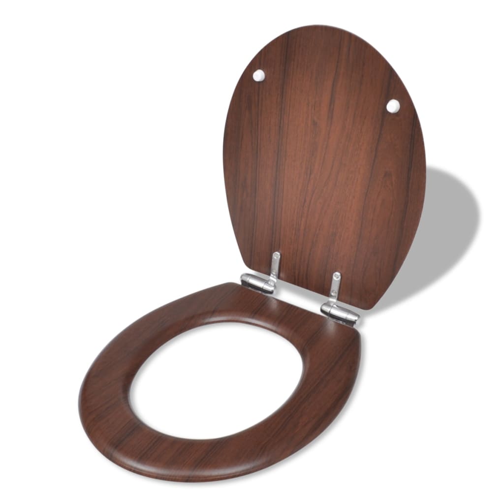 Toilettensitze 2 Stk. Deckel mit Absenkautomatik MDF Braun