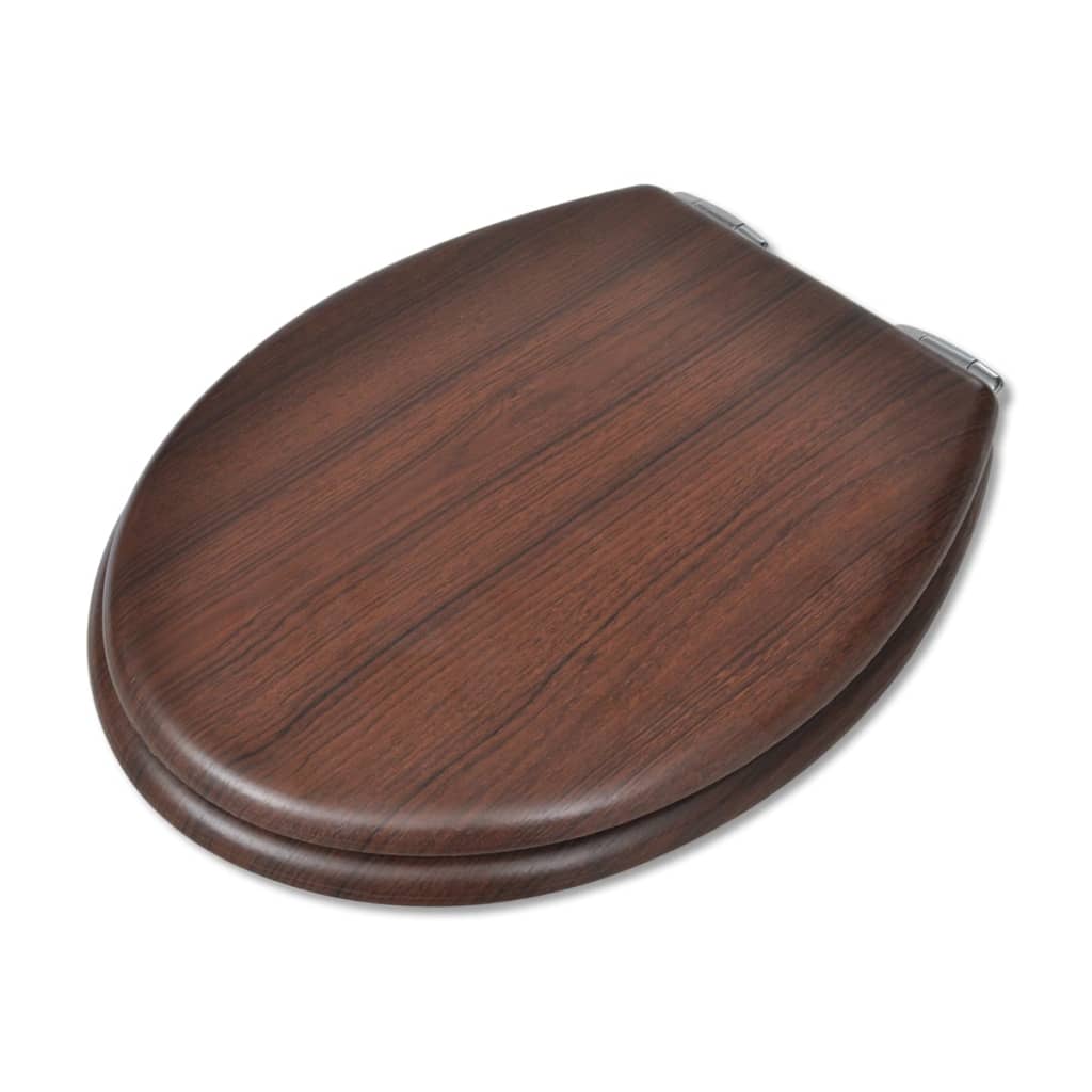 Toilettensitze 2 Stk. Deckel mit Absenkautomatik MDF Braun