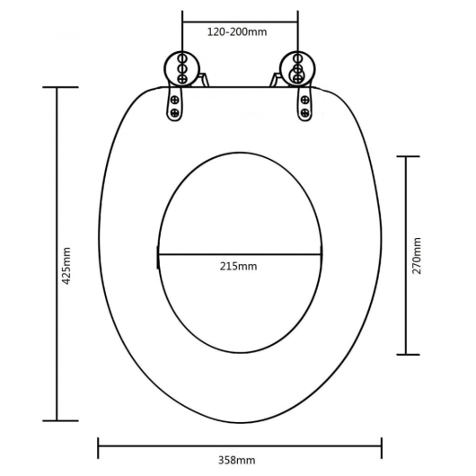 Toilettensitze mit Deckel 2 Stk. MDF Schwarz