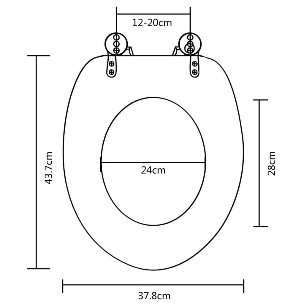 Toilettensitze mit Deckel 2 Stk. MDF Delphin