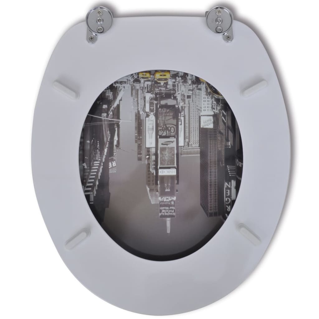 Toilettensitze mit Deckel 2 Stk. MDF New York
