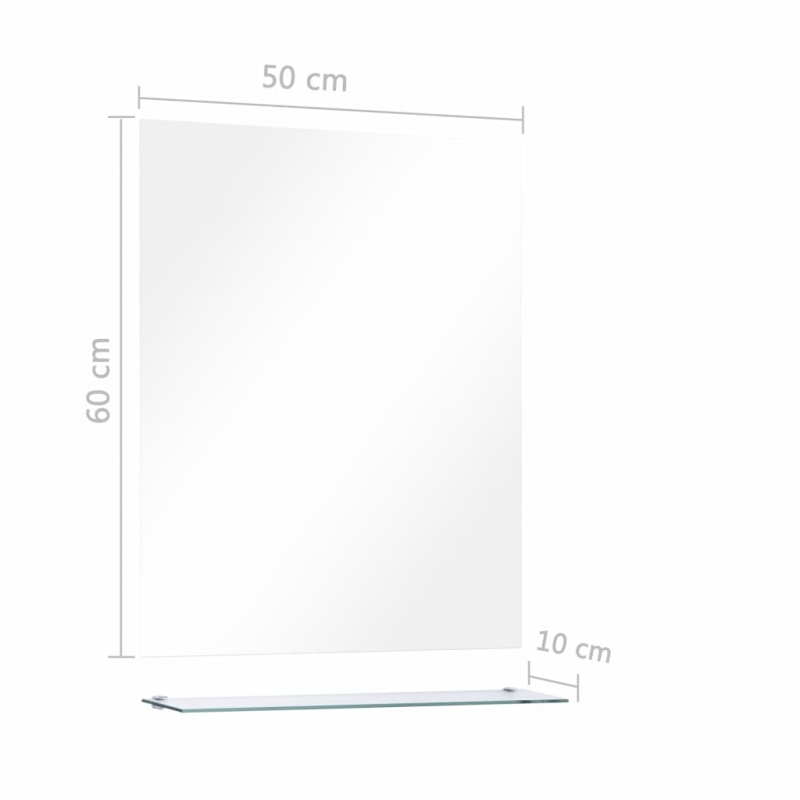 Wandspiegel mit Regal 50×60 cm Hartglas