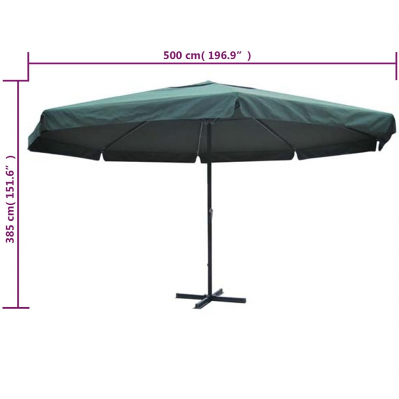 Sonnenschirm Grün Aluminium 500 cm
