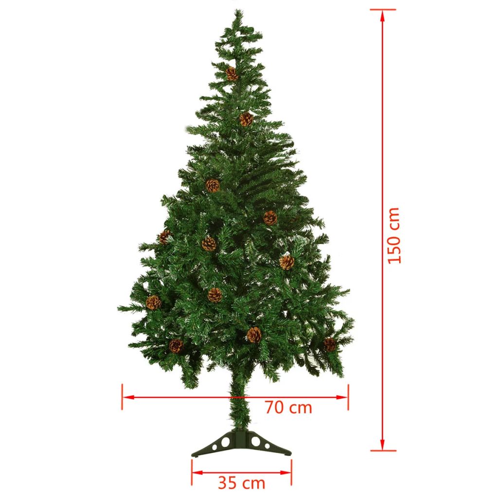 Künstlicher Weihnachtsbaum mit Tannenzapfen gefrostet 150 cm