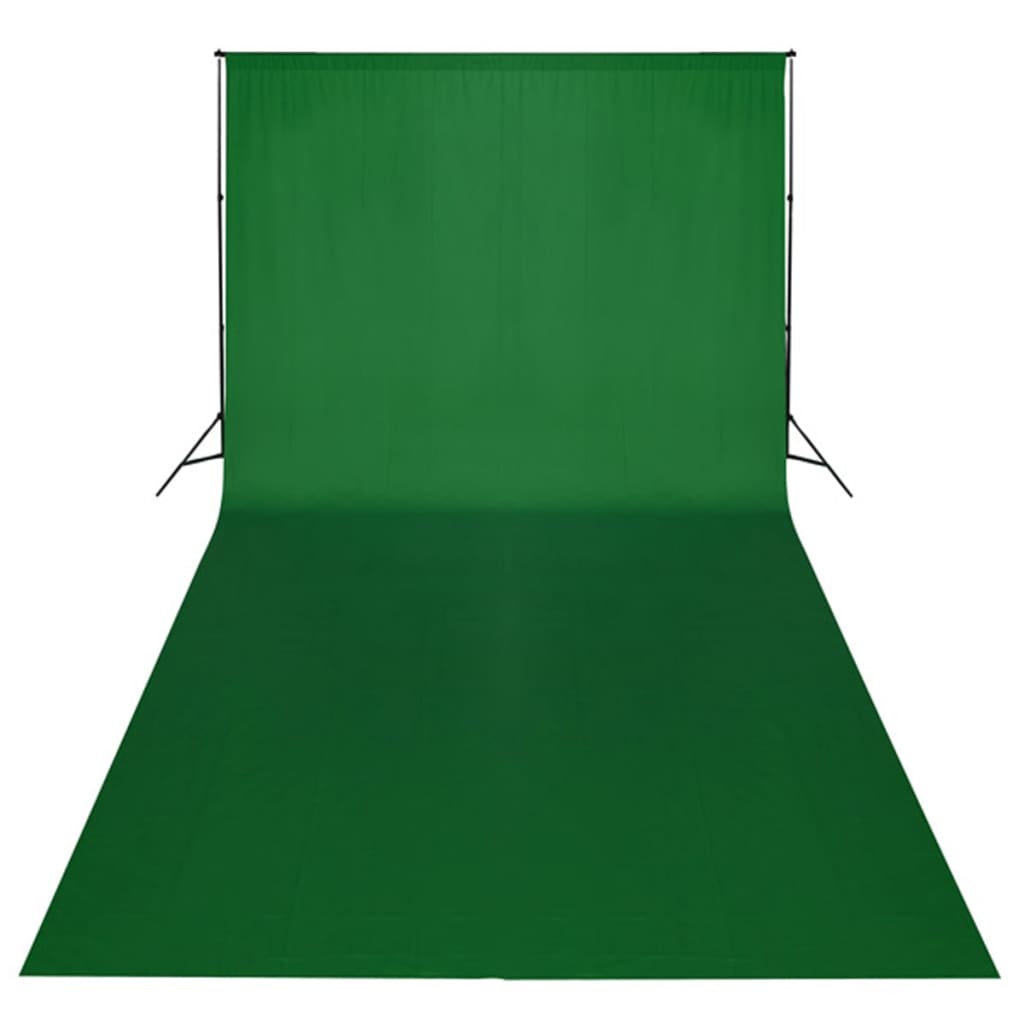 Fotostudio-Set mit Grünem Hintergrund 600×300 & Leuchten