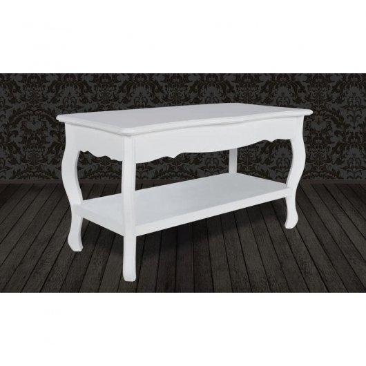Couchtisch mit Ablage MDF Weiß