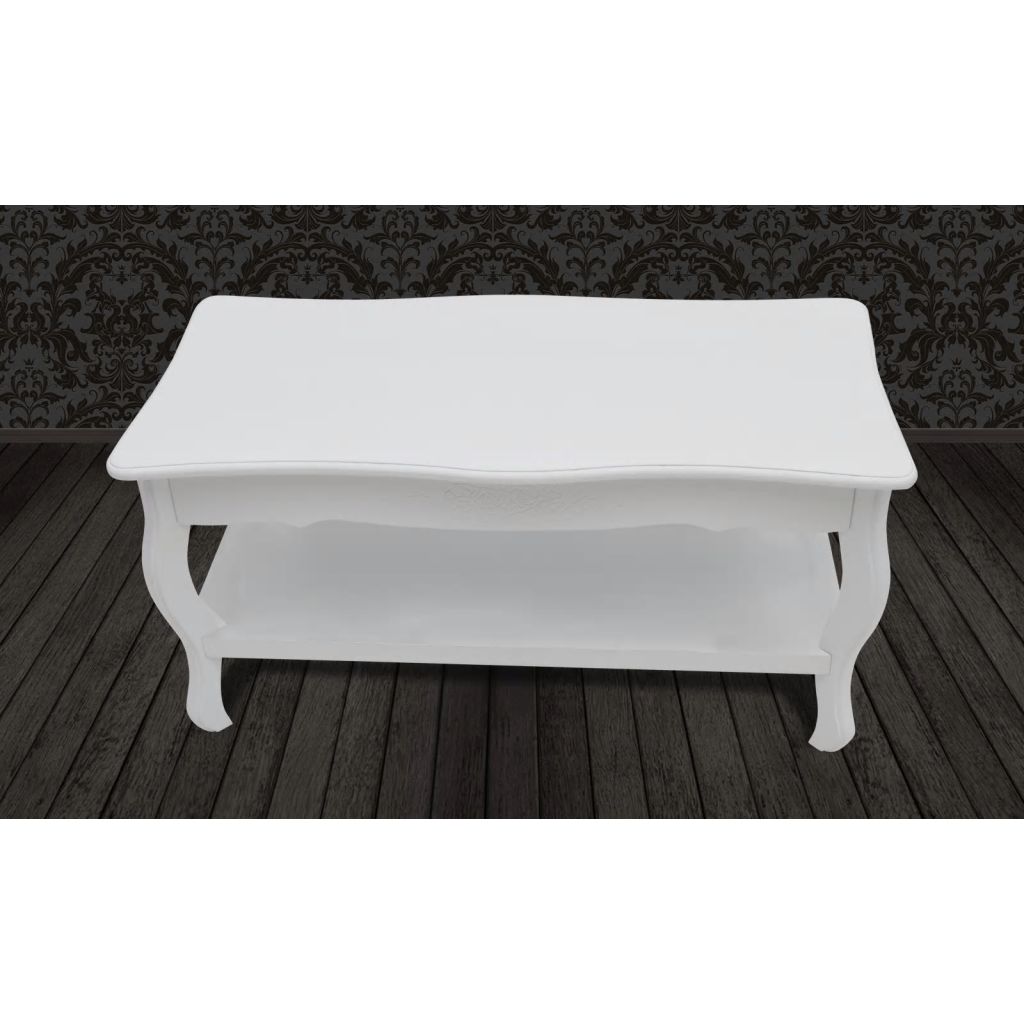 Couchtisch mit Ablage MDF Weiß