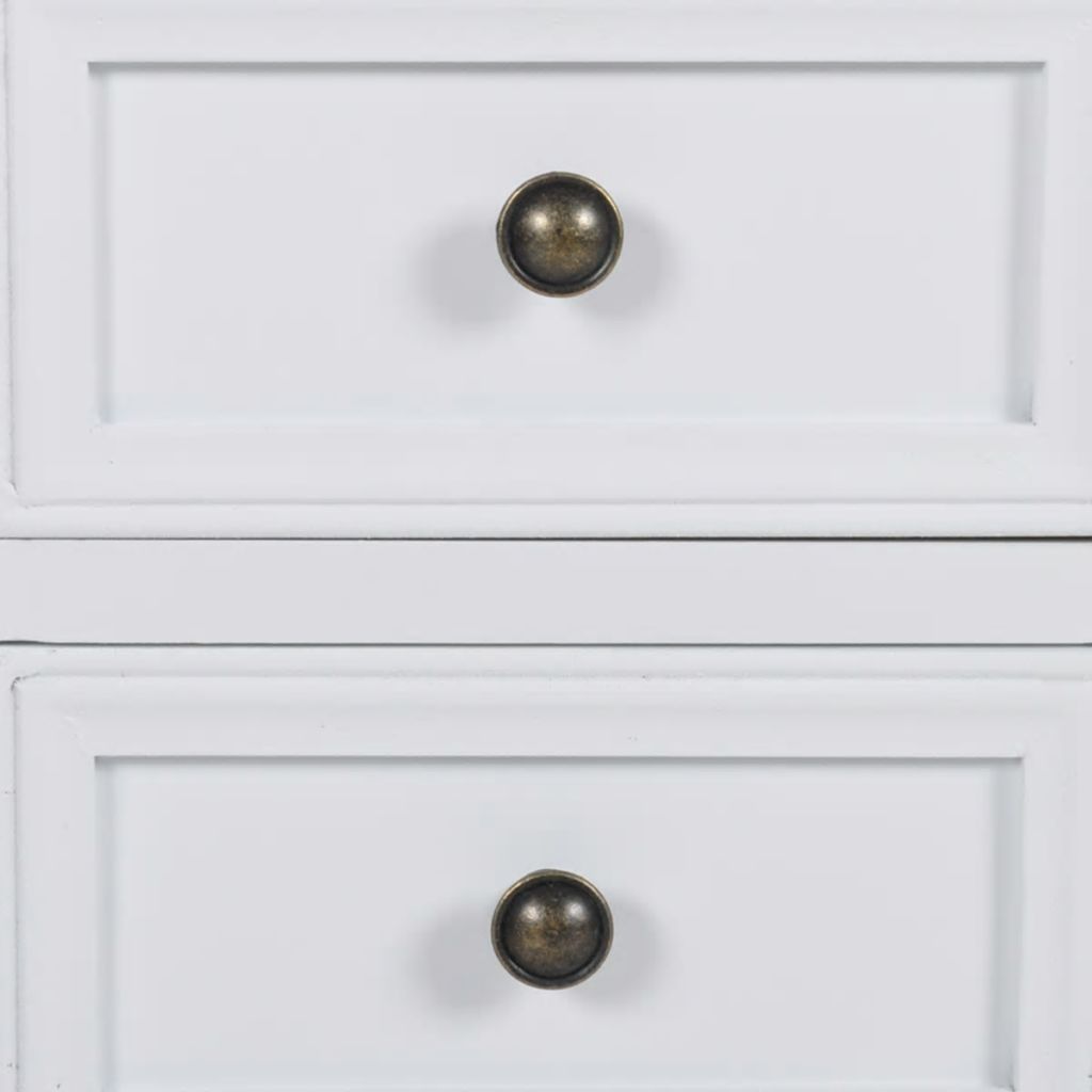 Nachttisch mit 2 Schubladen MDF Weiß