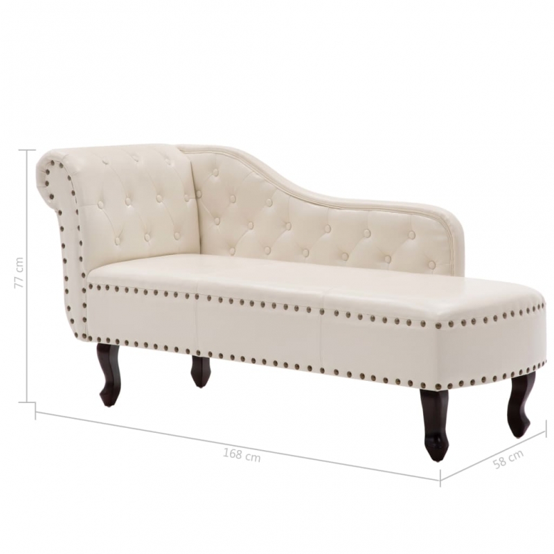 Chaiselongue Creme Kunstleder