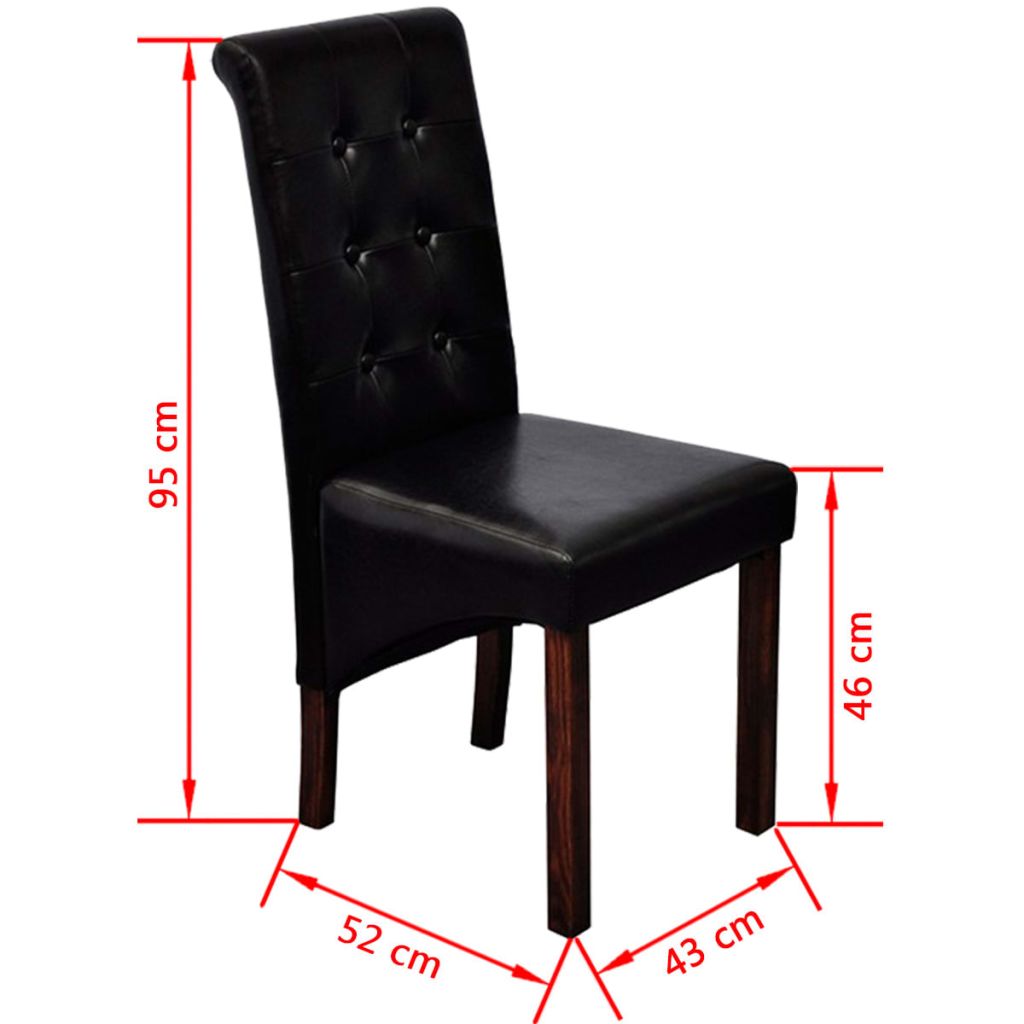 Esszimmerstühle 6 Stk. Schwarz Kunstleder