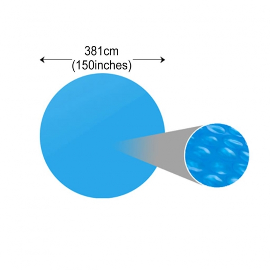 Treibende Runde PE Pool-Solarplane 381 cm Blau