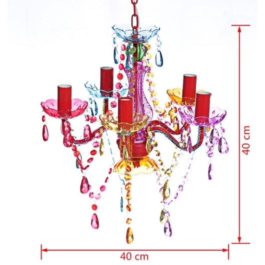 Kronleuchter 5 Glühbirnen Mehrfarbig