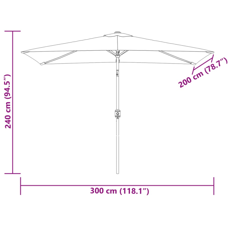 Sonnenschirm 200x300 cm Sandweiß Rechteckig