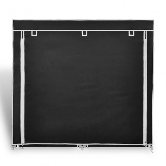 Stoff Schuhschrank mit Abdeckung 115 x 28 x 110 cm Schwarz