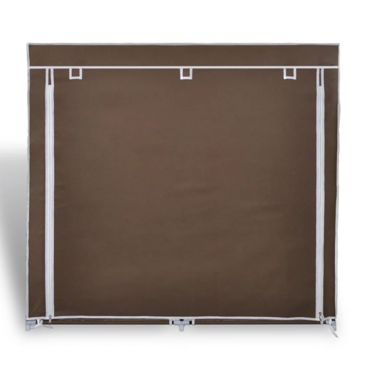 Stoff Schuhschrank mit Abdeckung 115 x 28 x 110 cm Braun