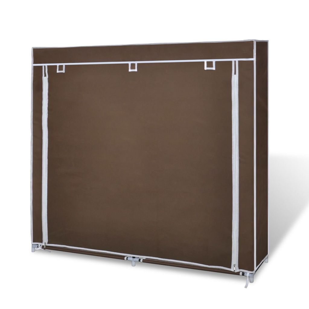 Stoff Schuhschrank mit Abdeckung 115 x 28 x 110 cm Braun