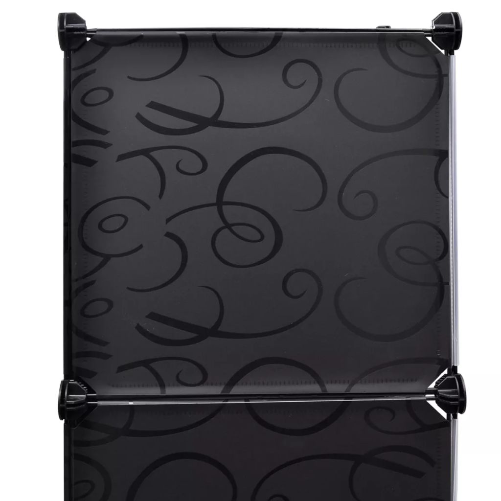 Modularer Schrank mit 9 Fächern 109x36,5x143cm Schwarz und Weiß